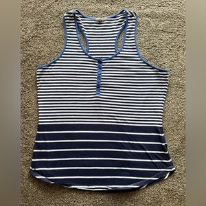 Warehouse Navy and White Striped Tank Top